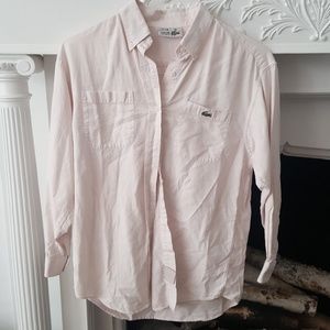 Lacoste Boyfriend Fit Pink Cotton Oxford Shirt